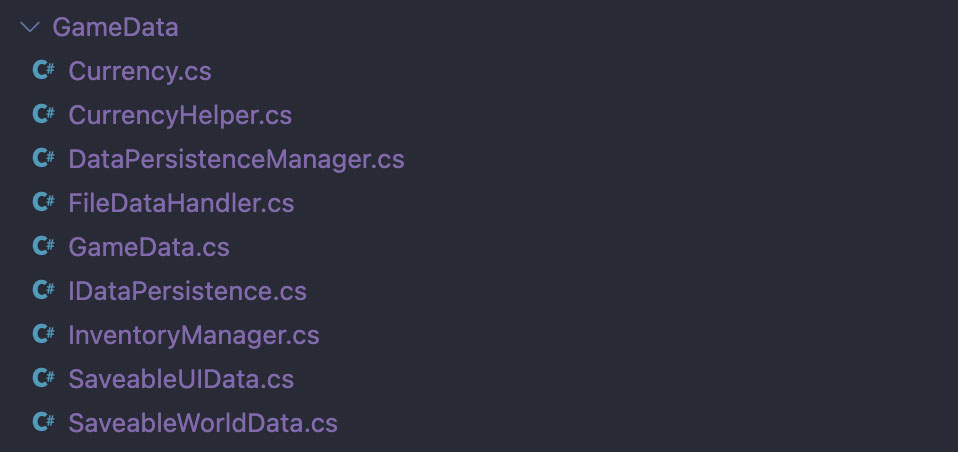 Game Data Heirarchy